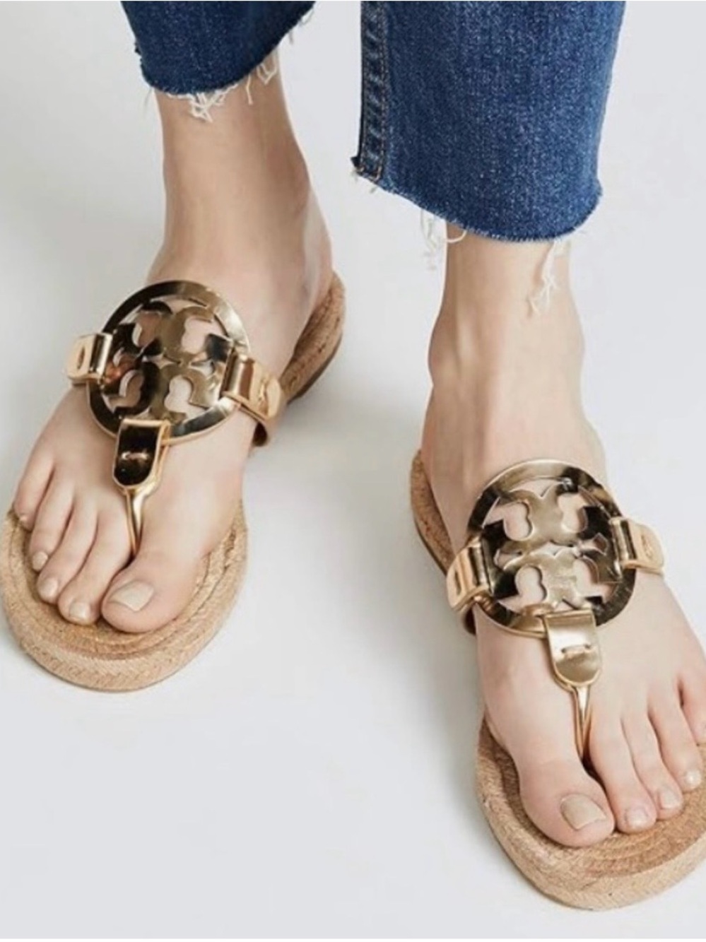 Tory Burch Miller Espadrille Sandal Gold Women’s Size 6.5